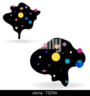 Flache cartoon Vector Illustration für Web und Print Dekoration, niedliche Zeichnung Weltraum Stock Vektor