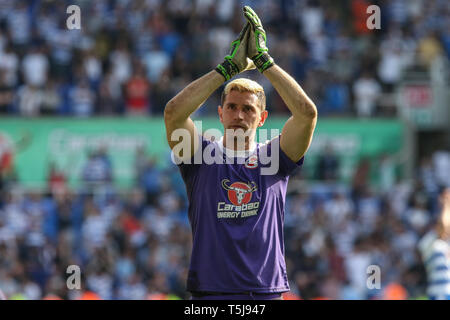 22.April 2019, Madejski Stadium, London, England; Sky Bet Meisterschaft, Lesen vs West Brom; Vito Mannone (01) Lesen: Matt O'Connor/News Bilder, Englische Fußball-Liga Bilder unterliegen DataCo Lizenz Stockfoto