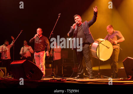 Kocani Orkestar (Kochani Orchester) WOMAD-Festival, Charlton Park, Malmesbury, England, Großbritannien. 26. Juli 2015 Stockfoto