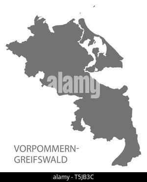 Namen gray county Karte von Mecklenburg-vorpommern DE Stock Vektor