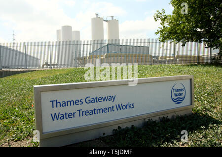 Thames Gateway Wasseraufbereitungsanlagen - Becton, Greater London. 17. Juni 2010. Stockfoto