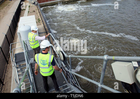 Thames Gateway Wasseraufbereitungsanlagen - Becton, Greater London. 17. Juni 2010. Stockfoto