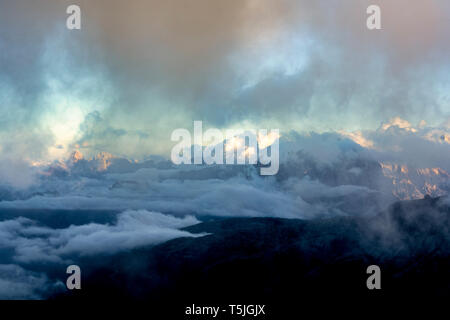 Italien, Venetien, Dolomiten, Alta Via Bepi Zac, Sonnenuntergang Stockfoto