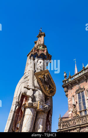 Deutschland, Freie Hansestadt Bremen, Marktplatz, Bremer Roland Stockfoto