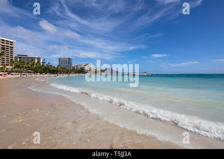 USA, Hawaii, Oahu, Honolulu, Waikiki Beach Stockfoto