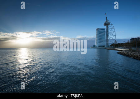 Portugal, Lissabon, Vasco da Gama Tower Stockfoto
