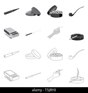 Isoliertes Objekt von Müll und STOP-Schild. Eingestellt von Müll und Gewohnheit vektor Symbol für das Lager. Stock Vektor