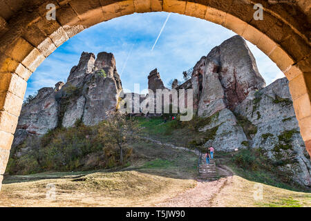 Rock Festung Kaleto, Felsformationen, Belogradchik, Bulgarien Stockfoto