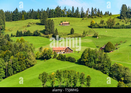 Ländliche Landschaft im Appenzellerland in der Ostschweiz Stockfoto