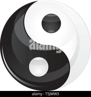 Yin yan glitter Zeichen auf weißem, Vector Illustration isoliert Stock Vektor