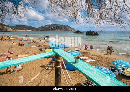 Aigües Blanques oder Aguas Blancas Strand. Santa Eulària d'es Riu. Ibiza Insel. Balearen. Inseln. Spanien Stockfoto