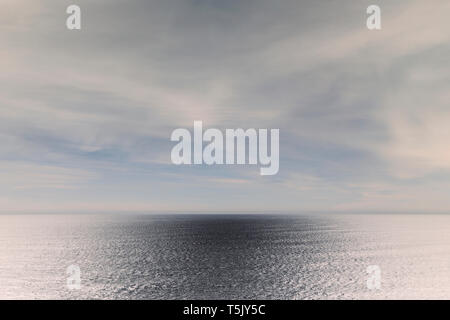 Invertiertes Bild von weiten Meer, Himmel und Horizont, Oswald West State Park, Manzanita, Oregon Stockfoto