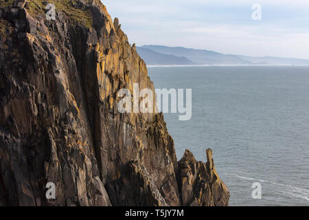 Klippen und der Küste von Oswald West State Park, in der Nähe von Manzanita, Oregon Stockfoto