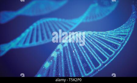Genom-dna Vector Illustration. DNA-Struktur EPS 10. Genomsequenzierung Konzept der Gvo und Genom bearbeiten. Pharmazeutische Chemie und DNA-Forschung Stock Vektor