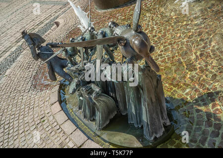 Bodenwerder, Deutschland, 21/04/2019 - Skulptur der "Lügenbaron von Münchhausen' Stockfoto