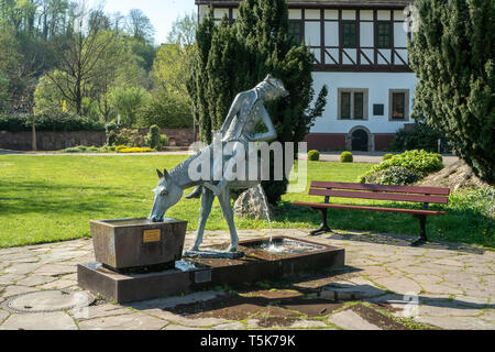 Bodenwerder, Deutschland, 21/04/2019 - Skulptur der "Lügenbaron von Münchhausen' Stockfoto