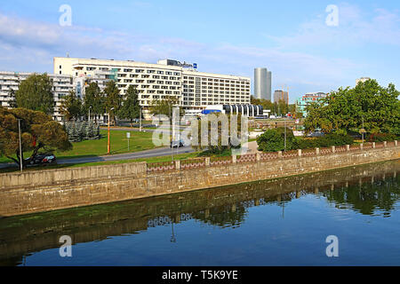 RIGA, Lettland - 29. AUGUST 2018: Radisson Blu Daugava Hotel 24 Kugu street Stockfoto