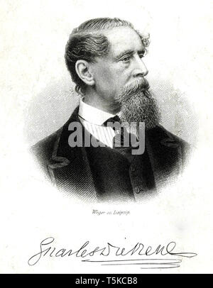 CHARLES DICKENS (1812-1870) englischer Schriftsteller um 1850 Stockfoto