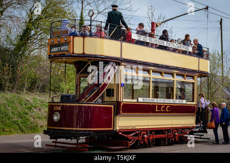 Crich Straßenbahn Dorf Home der anerkannten nationalen Tramway Museum in der Nähe von Matlock Derbyshire in England Stockfoto