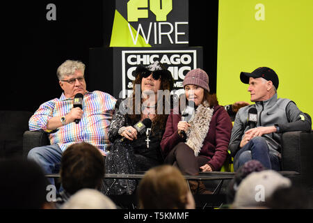 Animaniacs Stimme cast Reunion panel mit Rob Paulsen, Tress MacNeille und Jess harnell an der Chicago Comic & Entertainment Expo (C2E2) 2019 am McCormick Place, Chicago, IL, USA am 22. März 2019 Mit: Jess Harnell, Tress MacNeille, Rob Paulsen Wo: Chicago, Illinois, United States Wenn: 23 Mar 2019 Credit: Adam Bielawski/WENN.com Stockfoto