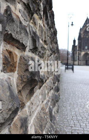 Alten Sandsteinmauern im Stadtzentrum von Glasgow Stockfoto