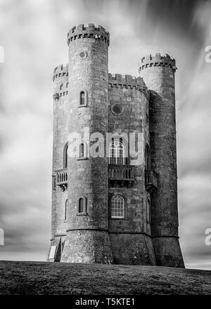 Historische Broadway Tower in Worcestershire, England. Stockfoto