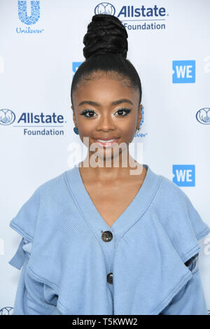 April 25, 2019 - Los Angeles, Kalifornien, USA - 25. April 2019 - Los Angeles, Kalifornien - Skai Jackson. Wir Tag Kalifornien 2019 im Forum statt. Photo Credit: Birdie Thompson/AdMedia (Credit Bild: © Birdie Thompson/AdMedia über ZUMA Draht) Stockfoto