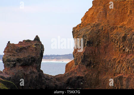 Cape Schank auf Morningside Halbinsel ist ein beliebtes Touristenziel, das für seine Schönheit und Robustheit. Victoria, Australien Stockfoto