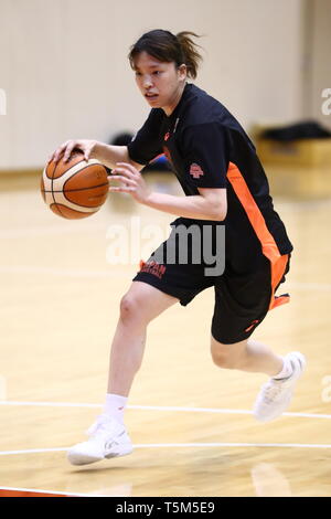 Ajinomoto National Training Center, Tokyo, Japan. 25 Apr, 2019. Saki Hayashi (JPN), 25. April 2019 - Basketball: Japans Frauen Nationalmannschaft Training Camp an Ajinomoto National Training Center, Tokyo, Japan. Credit: Naoki Nishimura/LBA SPORT/Alamy leben Nachrichten Stockfoto