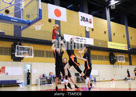 Ajinomoto National Training Center, Tokyo, Japan. 25 Apr, 2019. Allgemeine Ansicht, April 25, 2019 - Basketball: Japans Frauen Nationalmannschaft Training Camp an Ajinomoto National Training Center, Tokyo, Japan. Credit: Naoki Nishimura/LBA SPORT/Alamy leben Nachrichten Stockfoto