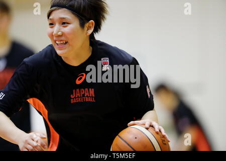 Ajinomoto National Training Center, Tokyo, Japan. 25 Apr, 2019. Rui Machida (JPN), 25. April 2019 - Basketball: Japans Frauen Nationalmannschaft Training Camp an Ajinomoto National Training Center, Tokyo, Japan. Credit: Naoki Nishimura/LBA SPORT/Alamy leben Nachrichten Stockfoto