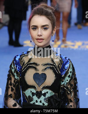 Lily Collins besucht die Europäische Premiere von extrem Böse, erschreckend Bösen und Gemeinen Im Curzon Mayfair in London Stockfoto