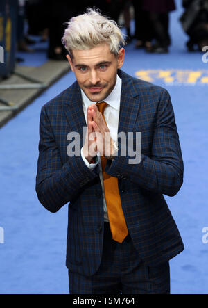 Zac Efron besucht die Europäische Premiere von extrem Böse, erschreckend Bösen und Gemeinen Im Curzon Mayfair in London Stockfoto