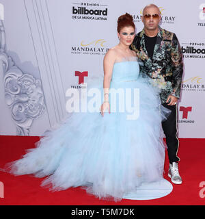 LAS VEGAS, Nevada, USA - 25. April: Wisin kommt an der 2019 Billboard Latin Music Awards im Mandalay Bay Events Center am 25. April 2019 in Las Vegas, Nevada, USA. (Foto von Xavier Collin/Image Press Agency) Stockfoto