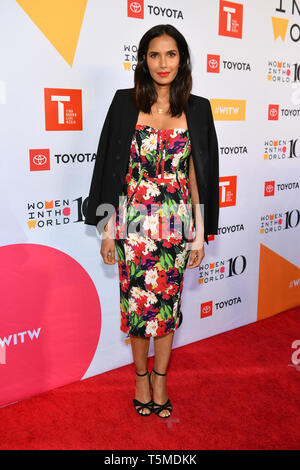 10. jährlichen Frauen in den Weltgipfel, Ankünfte, New York, USA - 10. Apr 2019 - Padma Lakshmi Stockfoto