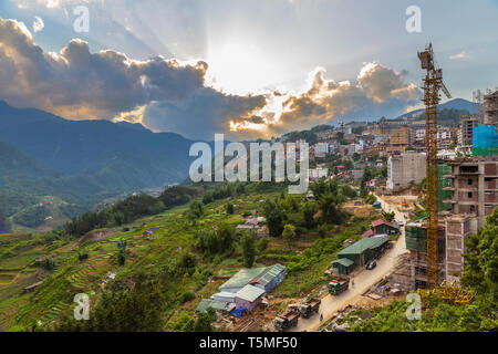 Panoramablick in SaPa Vietnam, Asien Stockfoto