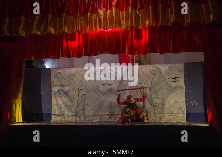 Puppenspiel in Nyaungshwe in der Nähe Inle See, Shan Staat, Myanmar. Stockfoto