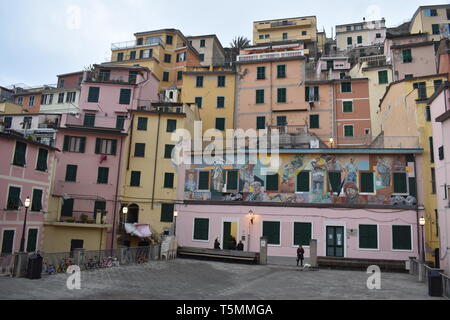 Cinqua Terra Viento, RIomaggiorie, Manarola, Italien Reisen Italien Top 10 der besten 10 Reisen Europa spektakuläre Bilder mehr der besten Meerblick Schöne Häuser Stockfoto