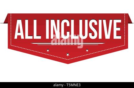 All inclusive Banner Design auf weißem Hintergrund, Vector Illustration Stock Vektor