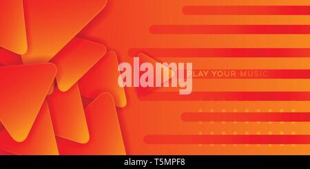 Orange Music abstrakte taste play Hintergrund design template Vector Stock Vektor