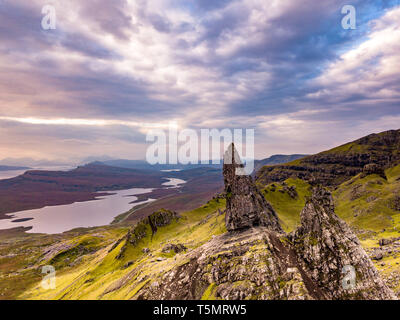 Luftaufnahme des Old man of Storr - Isle of Skye - Schottland Stockfoto