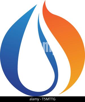 Feuer Flamme Logo Vorlage Vektor Icon Öl-, Gas- und Energiewirtschaft Logokonzept Stock Vektor