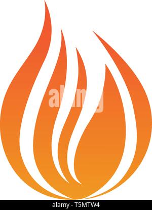 Feuer Flamme Logo Vorlage Vektor Icon Öl-, Gas- und Energiewirtschaft Logokonzept Stock Vektor