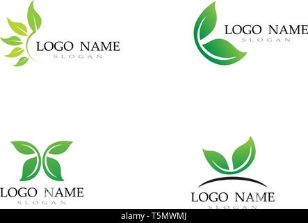 Logos der grünen Baum Blatt Ökologie Stock Vektor