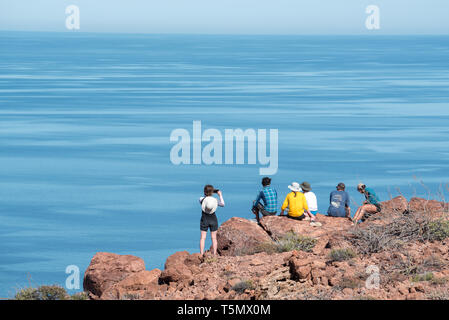 Blick auf den Golf von Kalifornien von oben von La Partida, Baja California Sur, Mexiko. Stockfoto