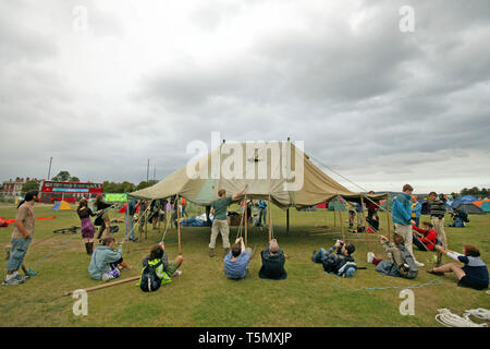 Climate Camp protesters Set up Camp auf Blackheath Klimawandel zu markieren. London. 26/08/2009 Stockfoto