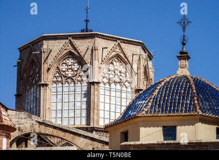 Die Kathedrale von Valencia Turm unvollendet Turm aus dem 14. Jahrhundert Spanien Europa Stockfoto