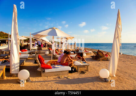 Sonnenuntergang am Cap des Falcó. Ibiza. Balearen. Spanien. Stockfoto