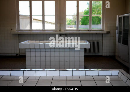 Oranienburg-Sachsenhausen bleibt der nationalsozialistischen Konzentrationslager, Oranienburg, Deutschland Stockfoto