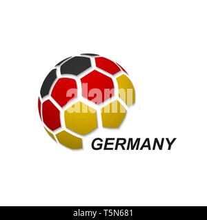 Fußball-Banner. Vector Illustration der abstrakten Fußball mit Deutschland nationalflagge Farben Stock Vektor